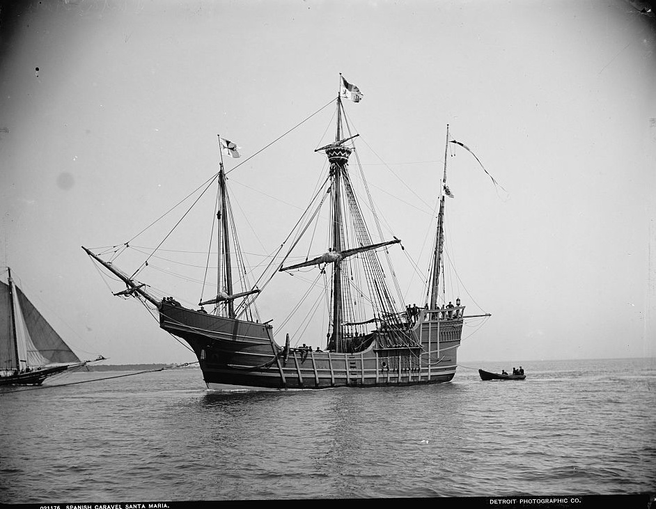 Full-scale replica of the Spanish caravel Santa Maria under sail