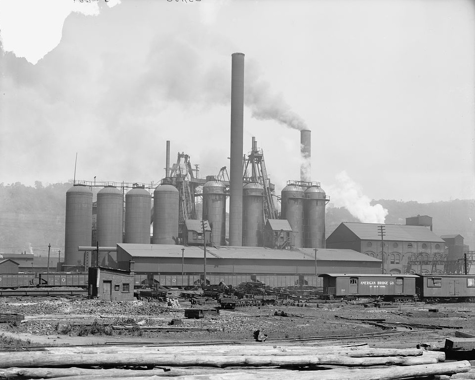 Carnegie Steel Company Lucy blast furnace complex in Pittsburgh between 1900 and 1915