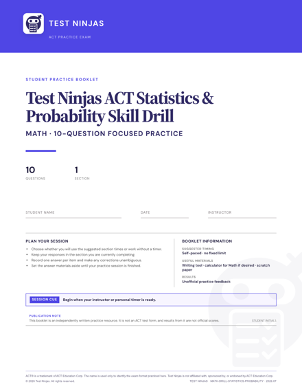Cover page of the Statistics & Probability PDF