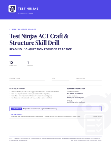Cover page of the Craft & Structure PDF