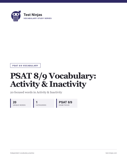 Cover page of the Activity & Inactivity guide PDF