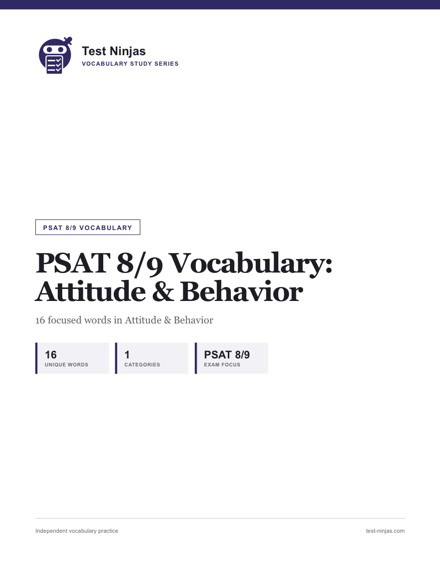 Cover page of the Attitude & Behavior guide PDF