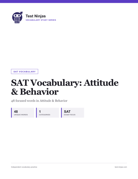 Cover page of the Attitude & Behavior guide PDF