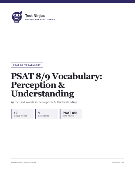 Cover page of the Perception & Understanding guide PDF
