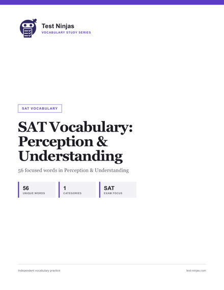 Cover page of the Perception & Understanding guide PDF