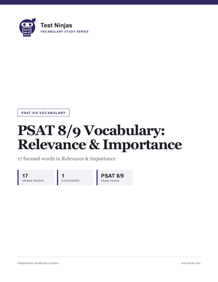 Cover page of the Relevance & Importance guide PDF