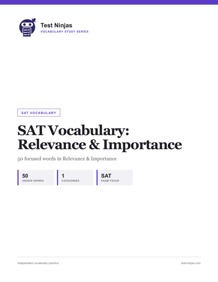 Cover page of the Relevance & Importance guide PDF
