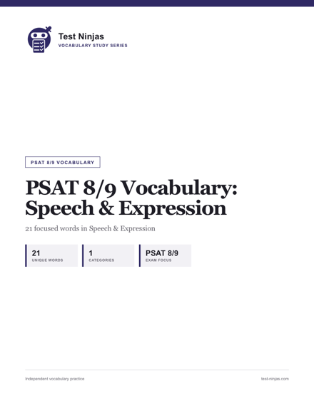 Cover page of the Speech & Expression guide PDF