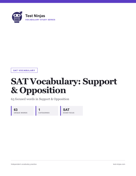 Cover page of the Support & Opposition guide PDF