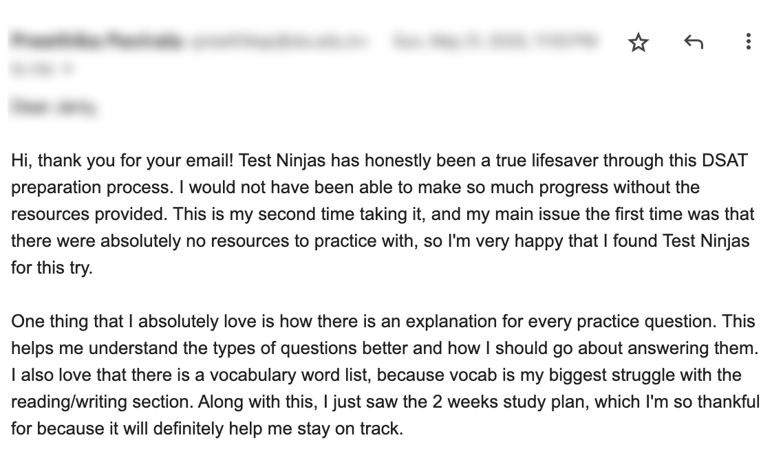 Student testimonial — admitted to Stanford