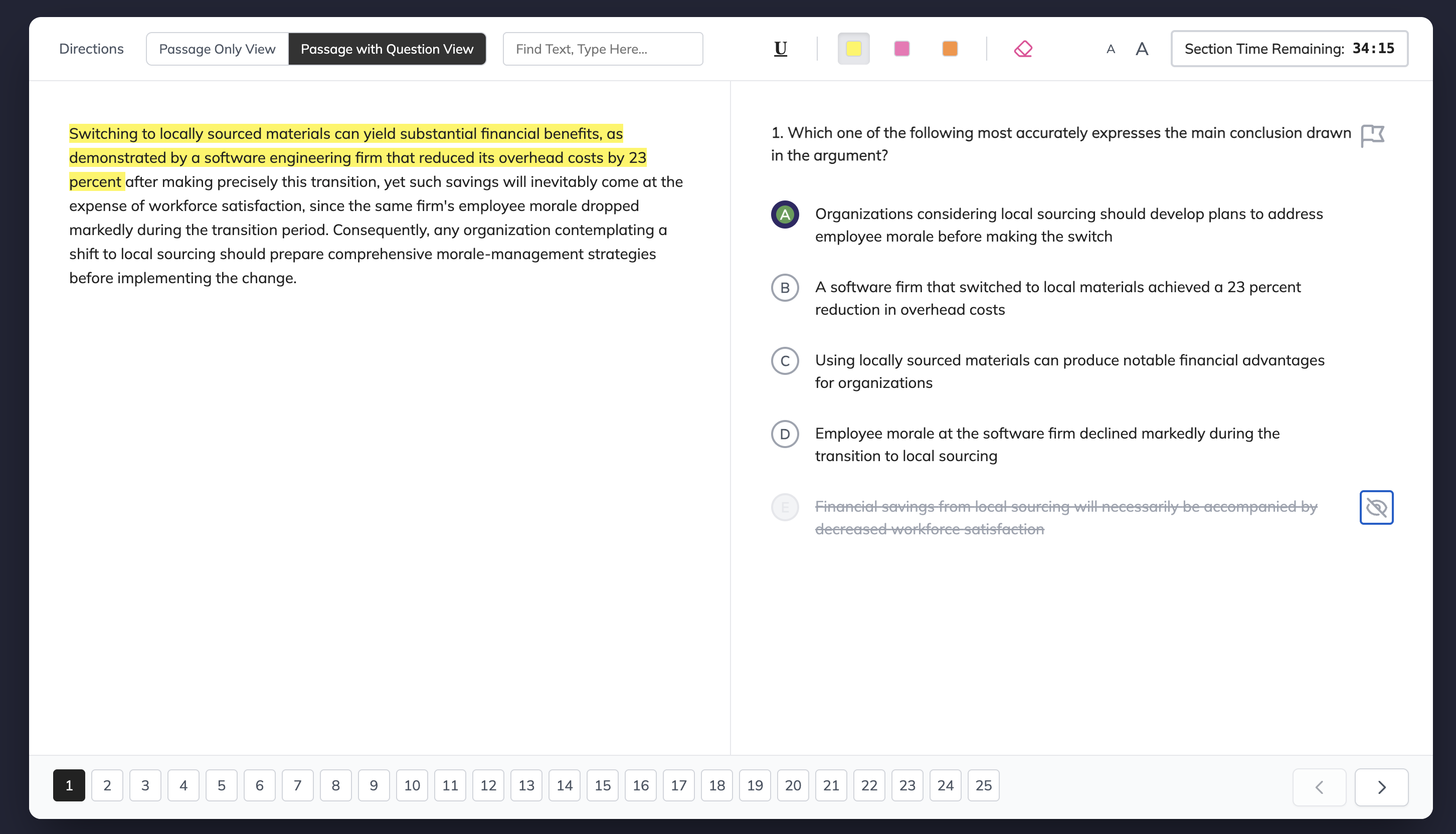 Test Ninjas adaptive practice — exact LawHub interface